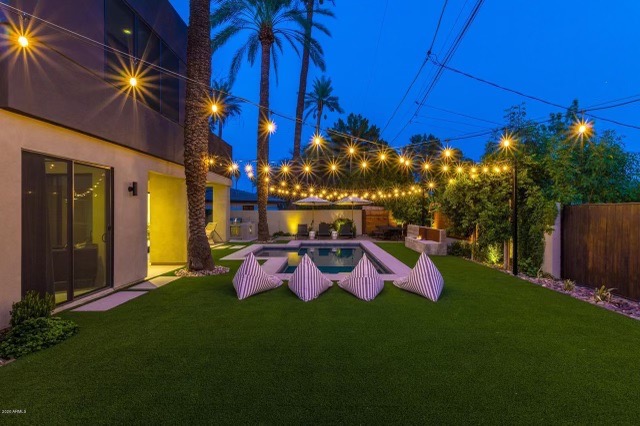 Bistro string lighting over a Phoenix patio